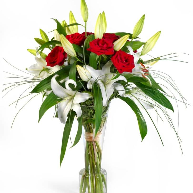 Bouquet  2 Lys &amp; 10 Roses